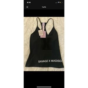 Savage X Fenty Women Size S Black Top Cropped